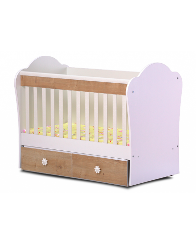Dizain Baby Легло Тони 60/120 Фрезе бял+натурал