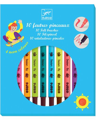 Цветни флумастери Djeco – 10 цвята - 1
