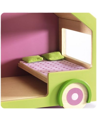 Детска каравана за кукли Djeco – Куклена къщичка на колела - 3