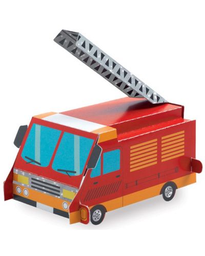 Хартиени играчки Djeco – Камиони, 5 броя - 4