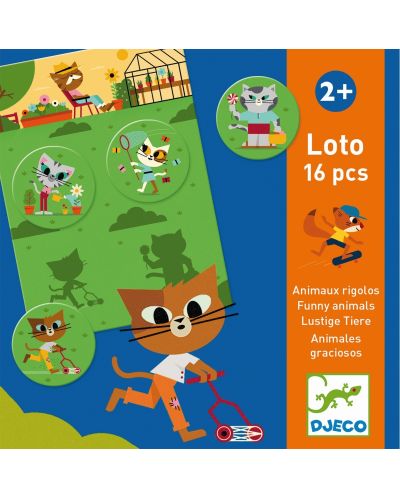 Детска игра Djeco - Loto Funny Animals