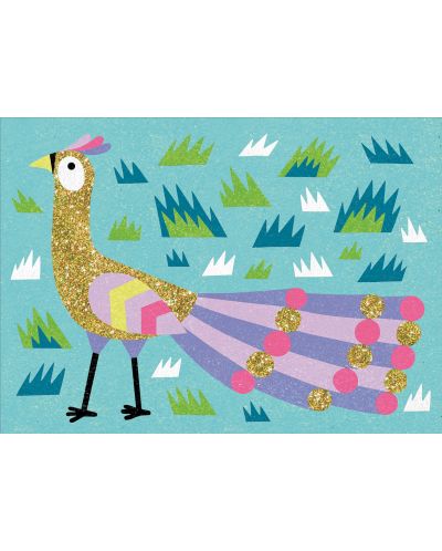 Комплект за рисуване с пясък и брокат Djeco - Блестящи птици - 7