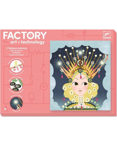 Комплект направи си с електричество Djeco - Картини Tiaras