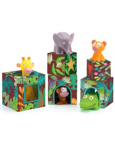 Кубчета с животни Djeco – Макси джунгла - 1