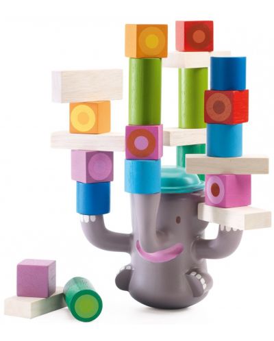 Дървена играчка за баланс Djeco – Слонче - 1