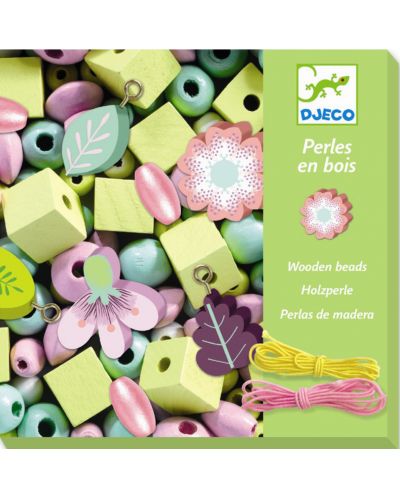 Творчески комплект Djeco - Създай бижута с цветя, 450 мъниста - 1