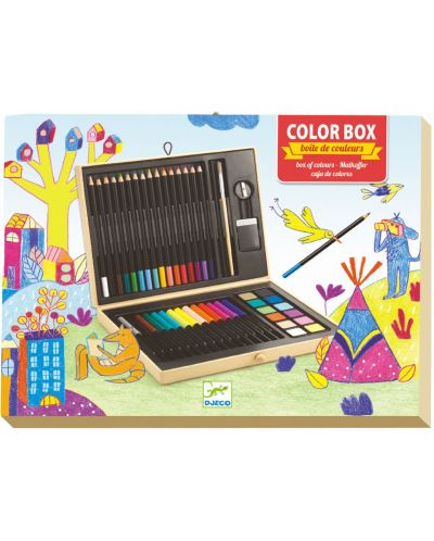 Комплект за рисуване Djeco - Color Box, 45 части - 2