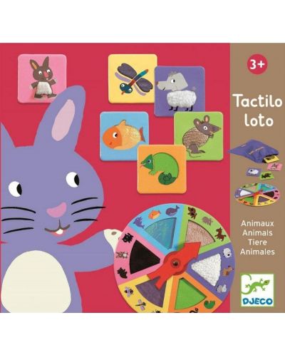 Образователна игра Djeco – Тактилно Лото с животни - 1