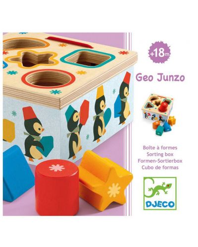 Дървена играчка за сортиране Djeco - Geo Junzo - 2