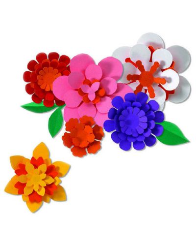 Творчески комплект Djeco - Направи картини с хартиени цветя Young girls flowers - 3