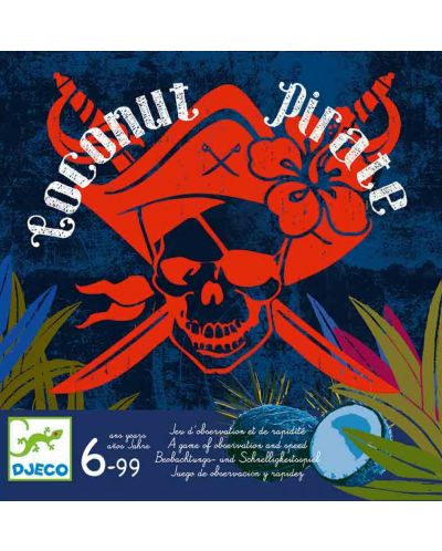 Детска игра със зарове Djeco - Coconut Pirate