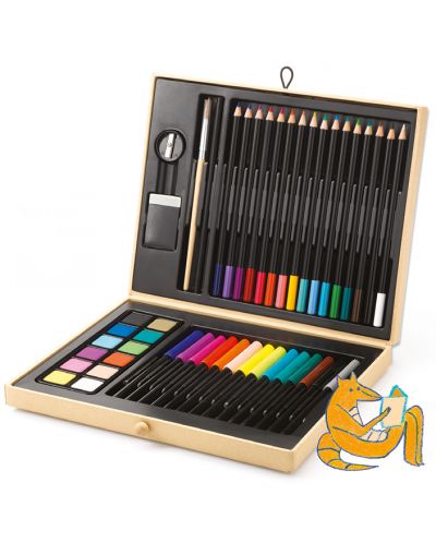 Комплект за рисуване Djeco - Color Box, 45 части - 1