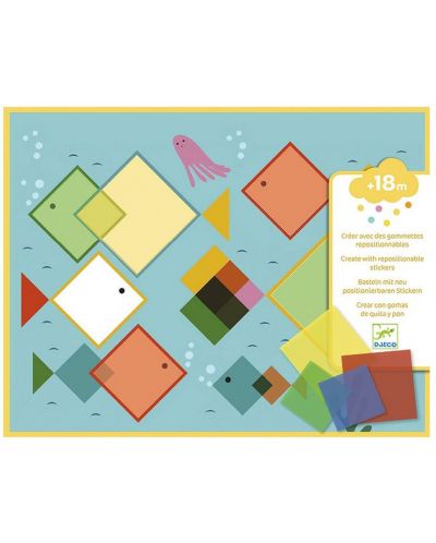 Творчески комплект Djeco - Колажи, за най-малките, Magic Squares - 1