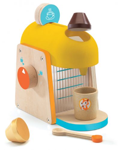 Детска играчка Djeco - Машина за еспресо, от дърво - 1
