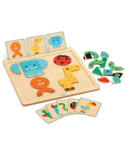 Детска игра Djeco - GeoBasic, с магнитни карти - 1
