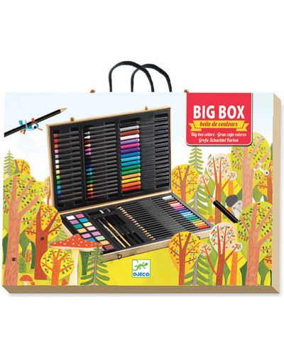 Комплект за рисуване от Djeco – Голяма дървена кутия с цветове - 3