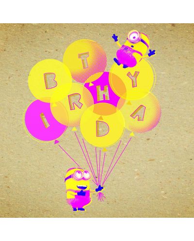 Поздравителна картичка Danilo - Crafty Minions: Birthday Ballons