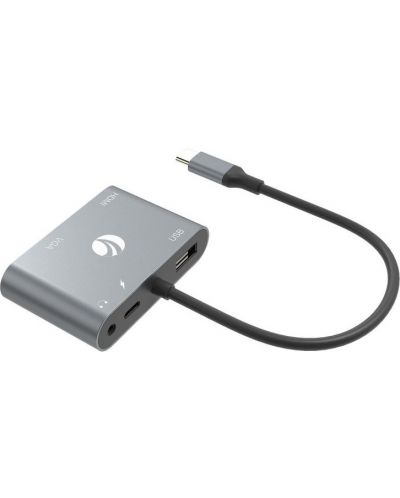 Докинг станция VCom - CU4511, HDMI/USB3.0, USB-C, сива - 2