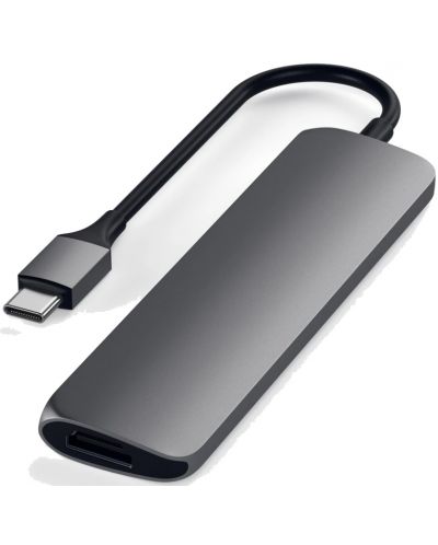 Адаптер Satechi - Slim Multimedia Adapter V2, USB-C, сив - 2