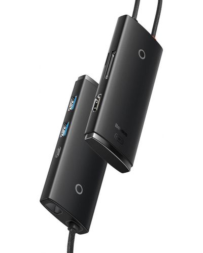 Докинг станция Baseus - Lite Series, 6 порта, USB-C, черен - 2
