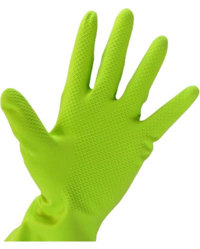 Домакински ръкавици viGО! - Premium, 1 чифт, размер L, зелени - 3