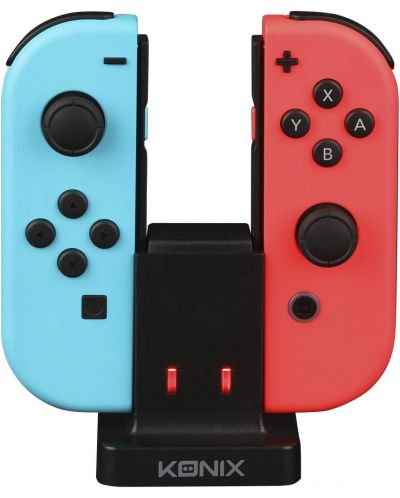 Докинг зарядна станция Konix Mythics - за Nintendo Switch, двойна, черна - 1