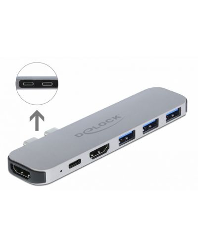 Докинг станция Delock - MacBook, HDMI/USB-A/USB-C, сива - 4