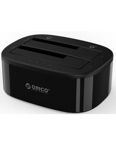 Докинг станция Orico - 6228US3-C, USB 3.0, 2 порта, черна - 1