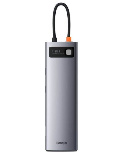 Докинг станция Baseus - Metal Gleam, 11 порта, USB-C, сива - 2