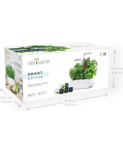 Домашна градина Veritable - Smart, 9.5 W, 4 броя пълнители, бяла-инокс - 7