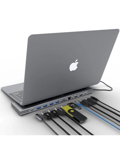 Докинг станция и USB хъб  XtremeMac - 12 порта, USB-C, сив   - 3