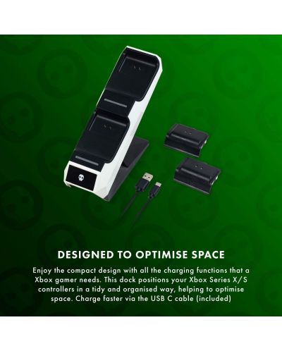 Докинг зарядна станция Numskull - за Xbox Series X/S, двойна, бяла - 5