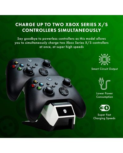 Докинг зарядна станция Numskull - за Xbox Series X/S, двойна, бяла - 2