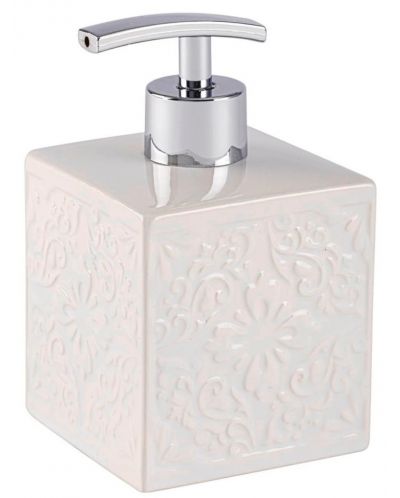 Дозатор за течен сапун Wenko - Cordoba, 500 ml, 8.5 х 13 х 8.5 cm, керамика, бял - 1