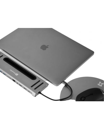 Докинг станция и USB хъб  XtremeMac - 12 порта, USB-C, сив   - 6