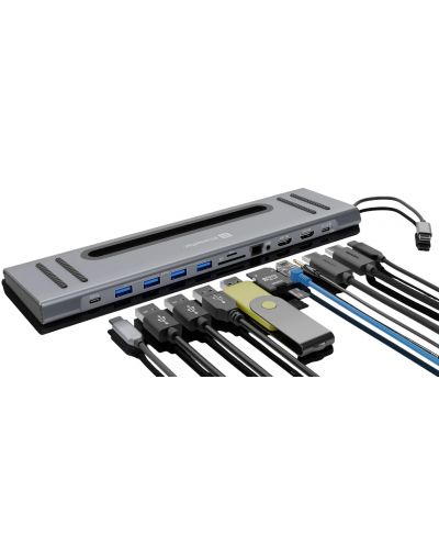 Докинг станция и USB хъб  XtremeMac - 12 порта, USB-C, сив   - 2