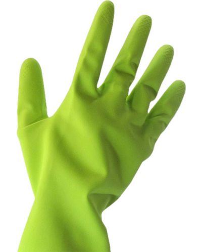 Домакински ръкавици viGО! - Premium, 1 чифт, размер L, зелени - 4