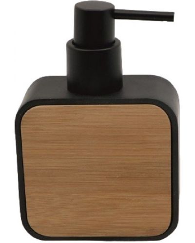 Дозатор за течен сапун Inter Ceramic - Нинел, черен/бамбук - 1