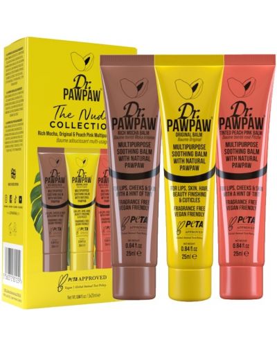 Dr. Pawpaw Комплект - Балсами за устни и скули, Original, Rich Mocha & Peach Pink, 3 x 25 ml - 1