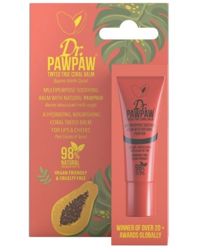 Dr. Pawpaw Балсам за устни и скули, True Coral, 10 ml - 1