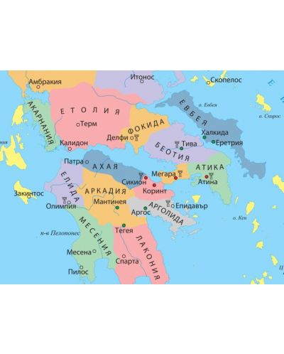 Древна Елада (VIII-VI в. пр. Хр.) - стенна карта - 2