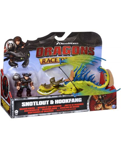 Комплект фигури Spin Master Dragons - Дракон и ездач, Snotlout & Hookfang - 1