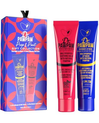 Dr. Pawpaw Комплект Prep and Pout - Нощна маска и Балсам за устни, Ultimate Red, 2 x 25 ml - 1
