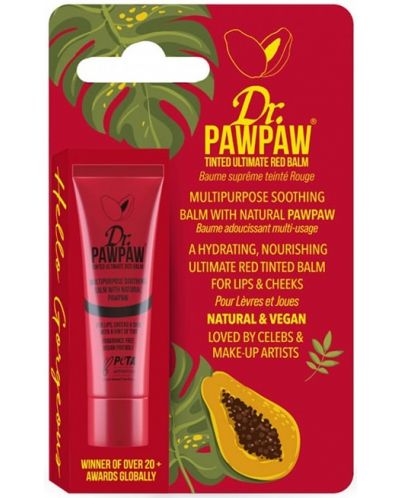 Dr. Pawpaw Балсам за устни и скули, Ultimate Red, 10 ml - 1