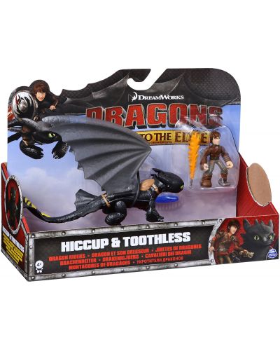 Комплект фигури Spin Master Dragons - Дракон и ездач, Hiccup & Toothless - 1