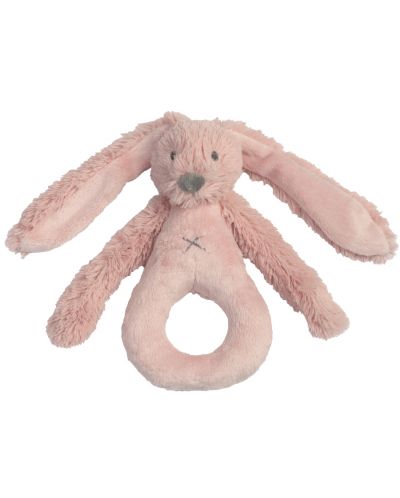 Дрънкалка Happy Horse - Зайчето Richie, Old pink, 19 cm - 1