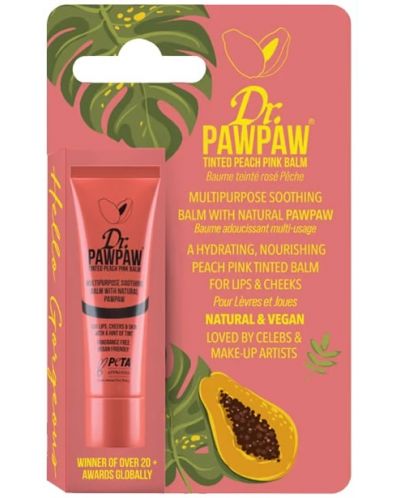 Dr. Pawpaw Балсам за устни и скули, Peach Pink, 10 ml - 1