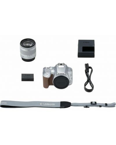 DSLR фотоапарат Canon - EOS 250D, EF-S 18-55mm, сребрист - 7