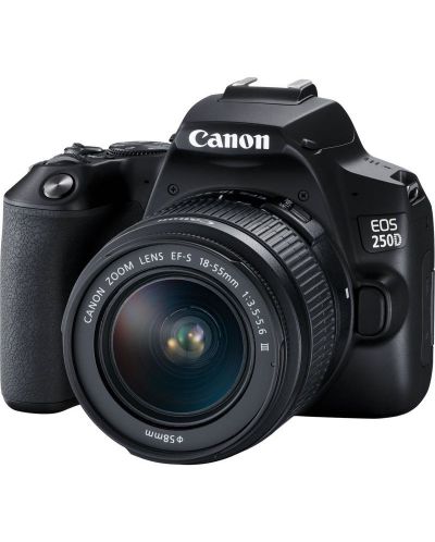 DSLR фотоапарат Canon - EOS 250D, EF-S 18-55mm, черен - 2