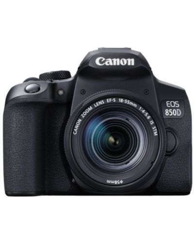 DSLR фотоапарат Canon - EOS 850D + oбектив EF-S 18-55mm, черен - 1